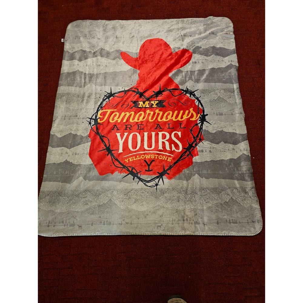 YELLOWSTONE MY TOMORROWS ARE ALL YOURS COWBOY SHERPA BLANKET 50x60